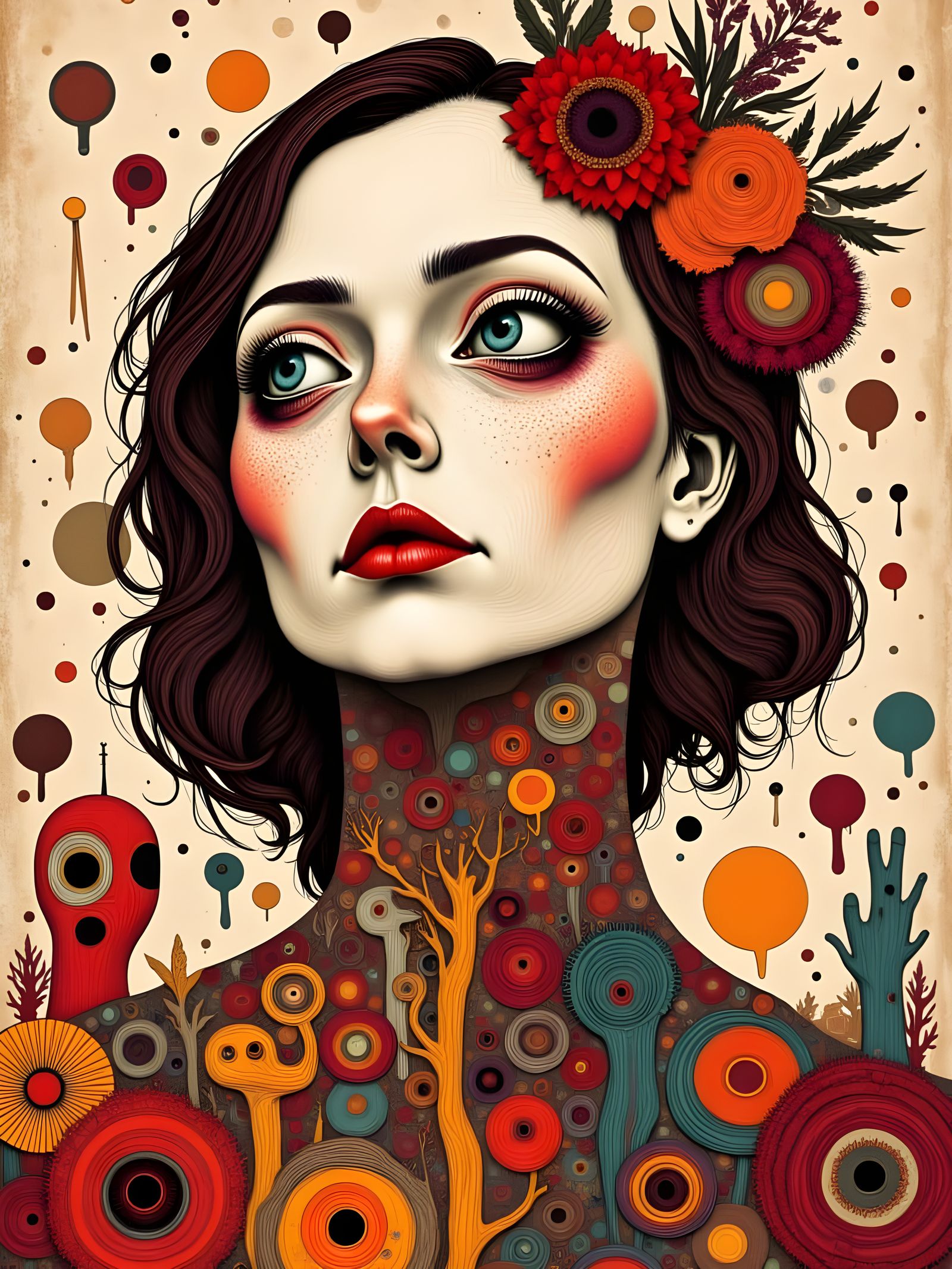 A portrait with freckles