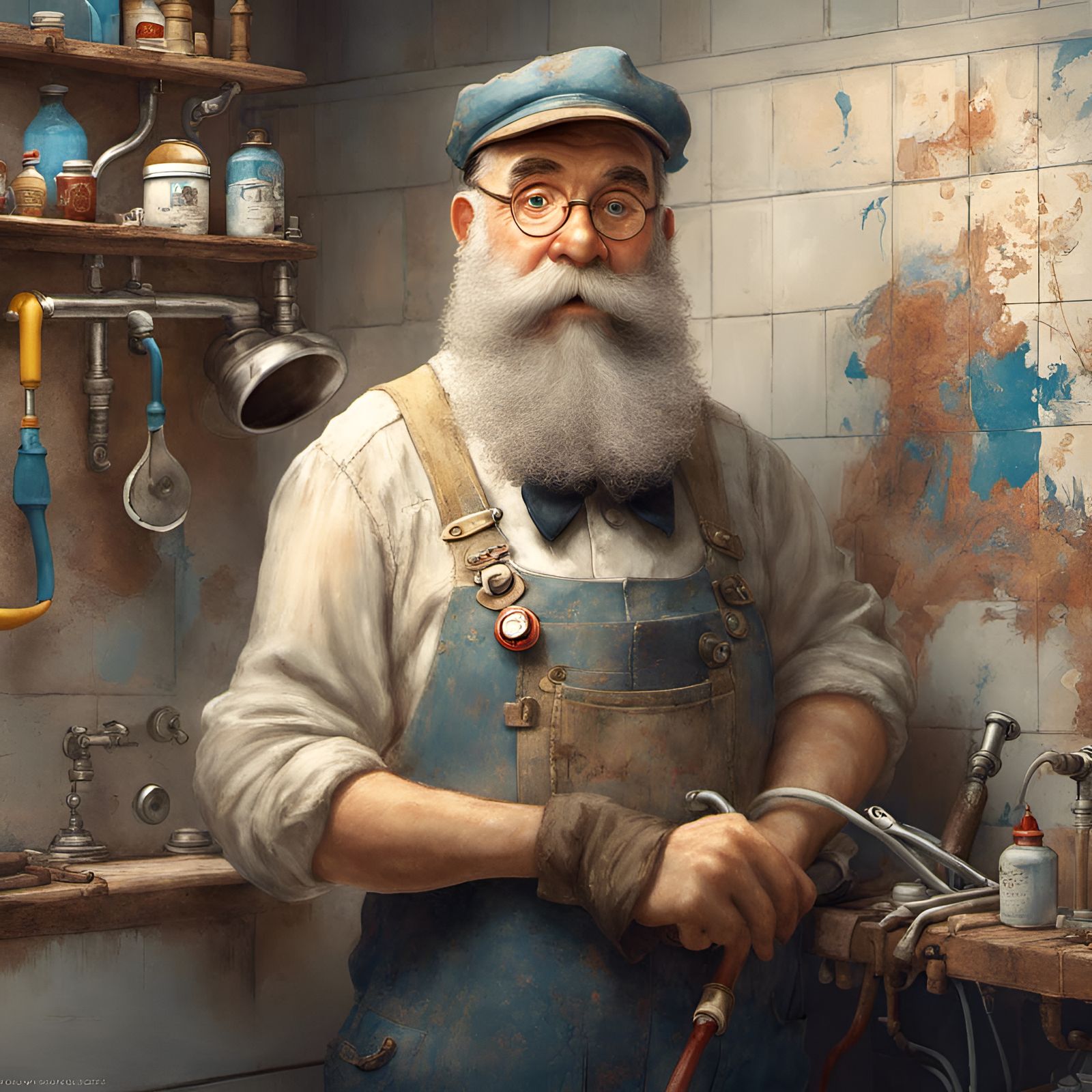 Monet as Plumber: Digital Portrait