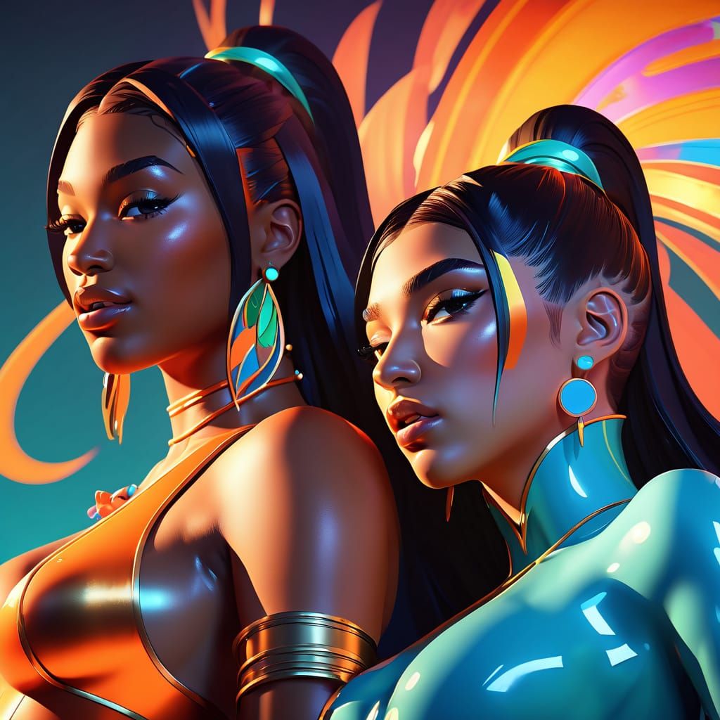 Singing Duo in Vibrant Studio - Concept Art