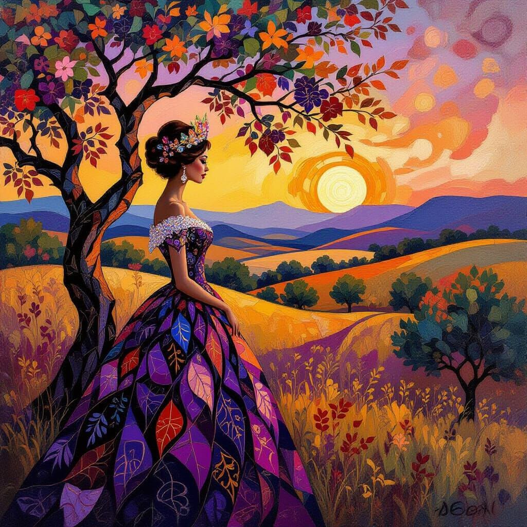 Queen of Pecan Trees Amidst New Mexico Twilight