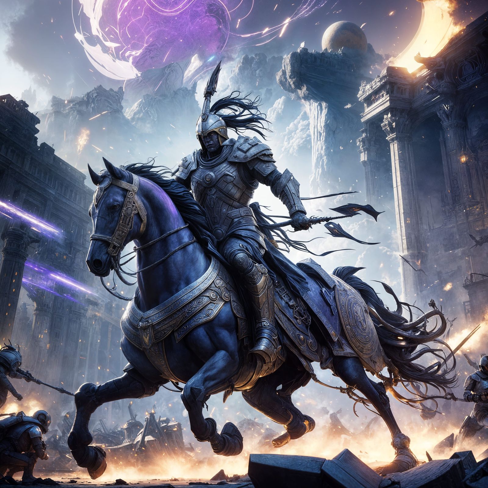 Epic Fantasy Masterpiece: Dark Knight Charges into Apocalypt...