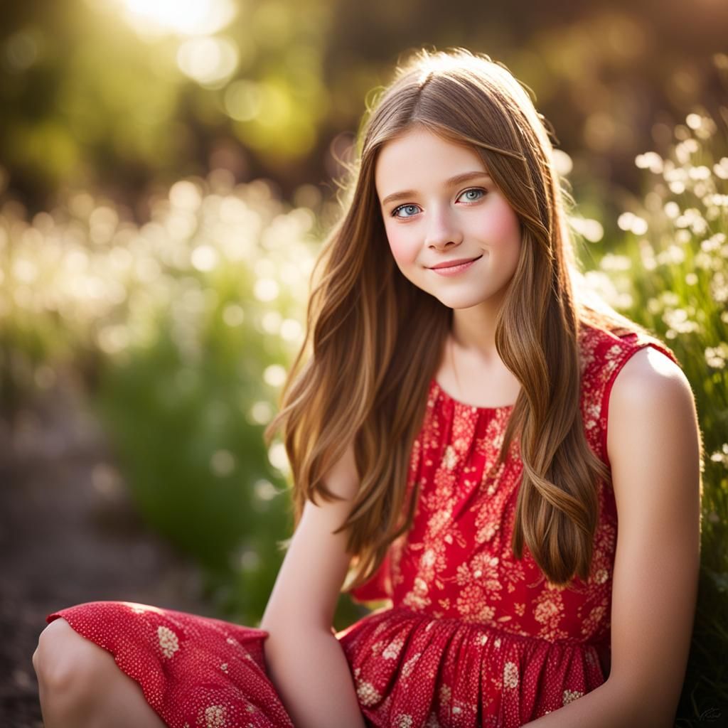 Girl in Red Sundress, Professional Photography