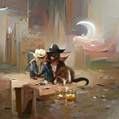 Cowboy's Dream: Evil Cat Spy in Gurney Style