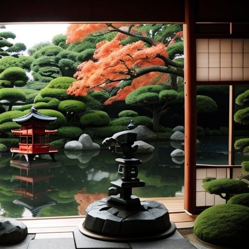 Tranquil Japanese Garden Scene