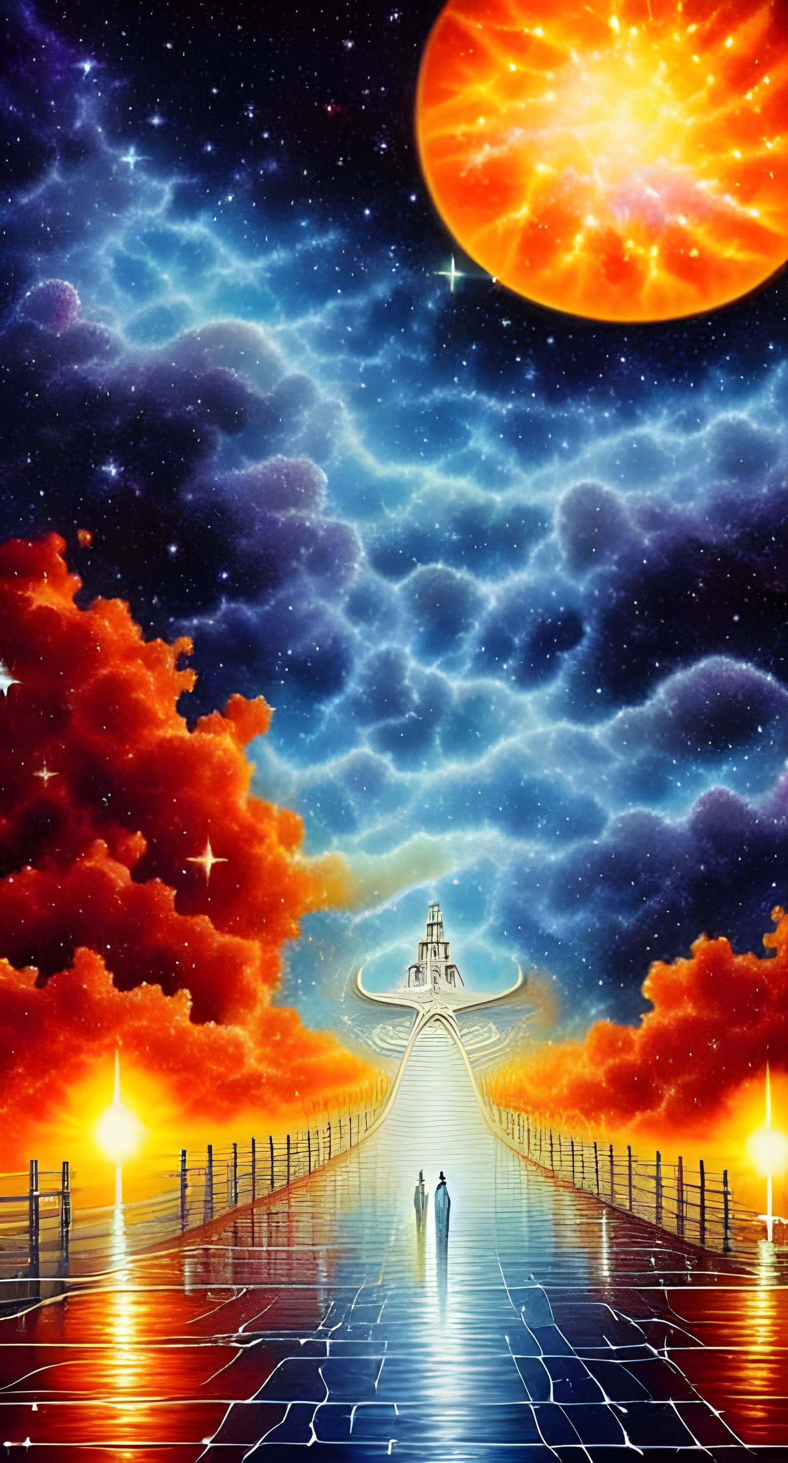 Spiritual Ascension to Heaven: Cosmic Digital Painting