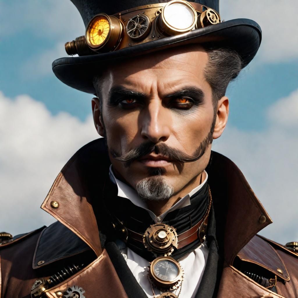 Steampunk Villain in Urban Setting: High Definition