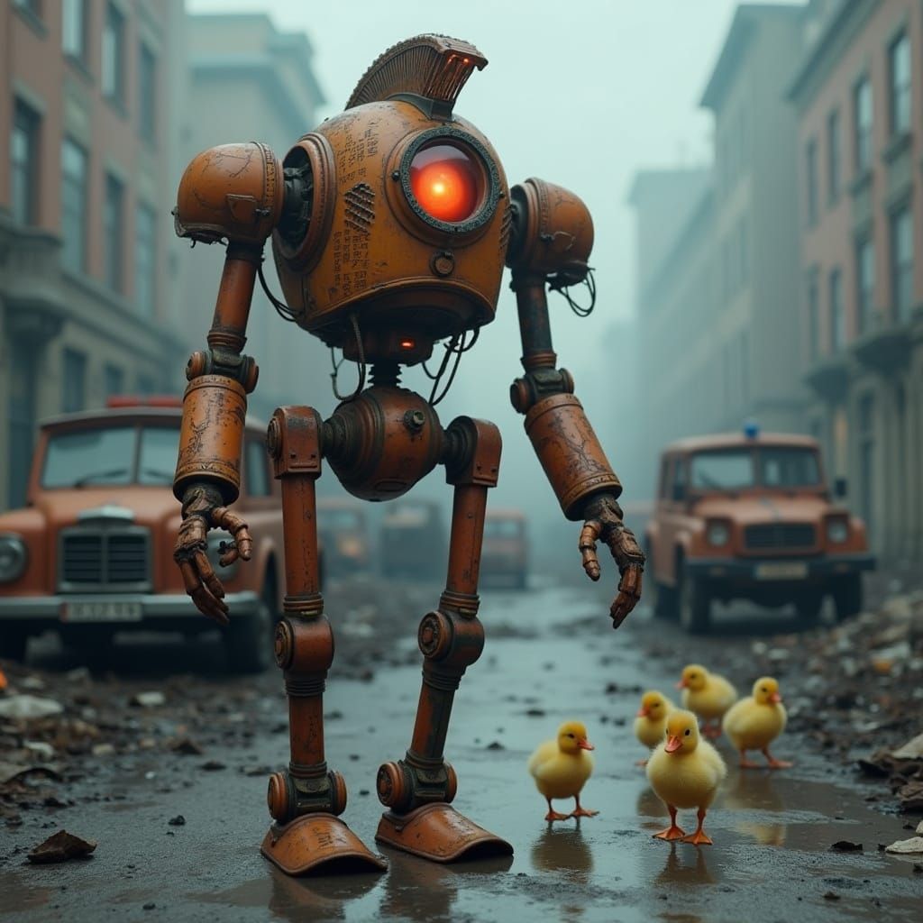 Cyborg Cyclops Patrols Post-Apocalyptic Wasteland