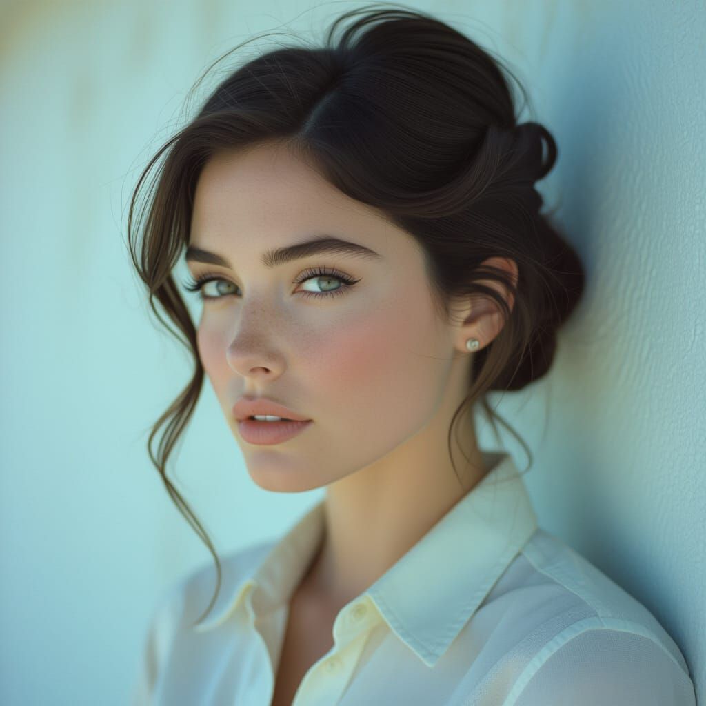 Heroine with Unconventional Hairstyle in Cinematic Style