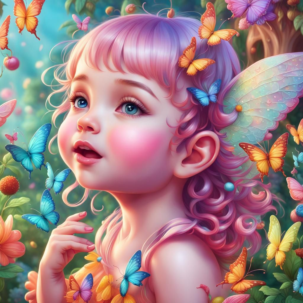 Happy Baby Fairies in Candy Land Garden