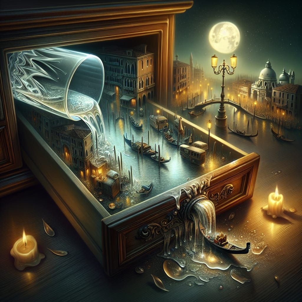 Moonlit Microcosm in the Surreal World of Water