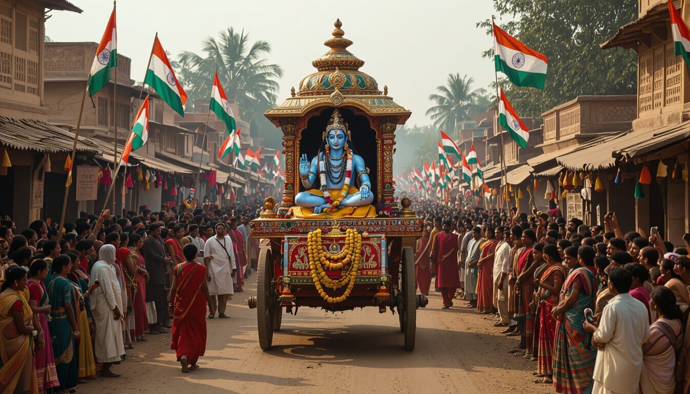 Royal Indian Village Shiva Procession in Classical Style