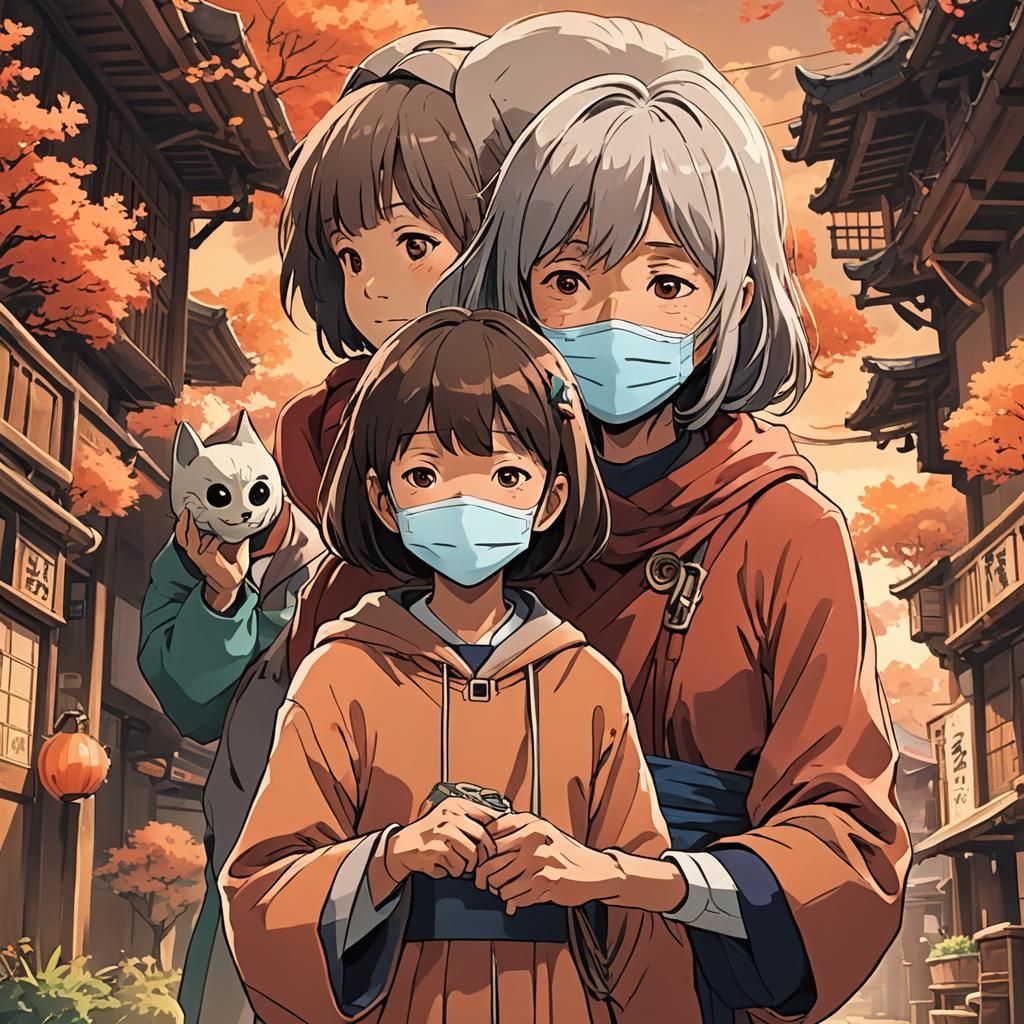 Chihiro and Spirits: Beautiful Anime-Style Digital Art