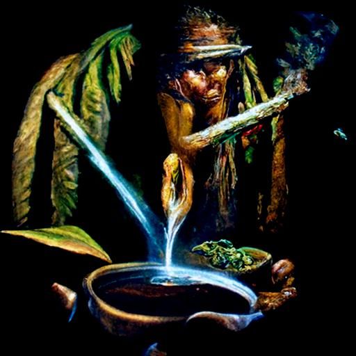Ayahuasca Vision in Oil Painting Style