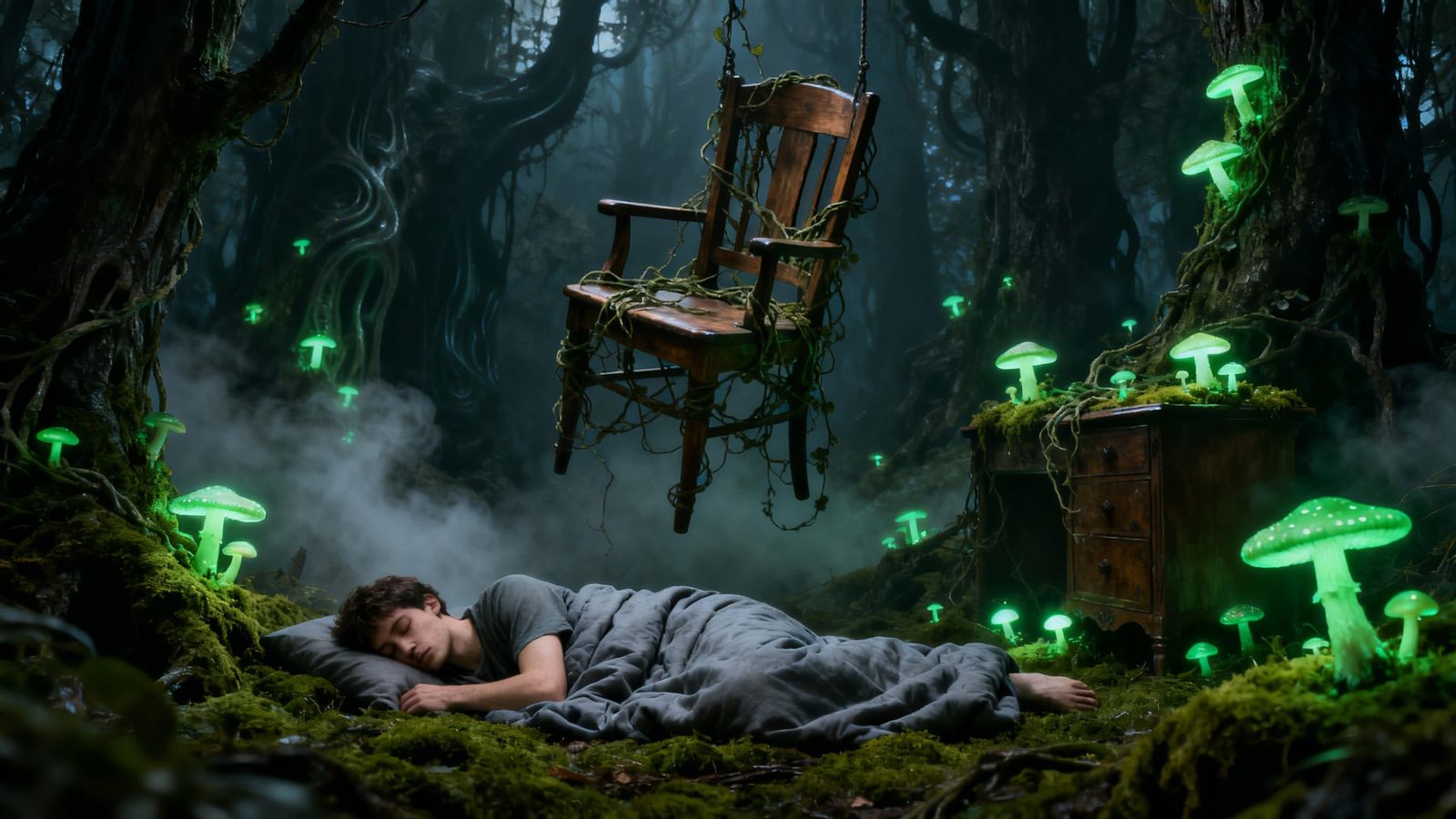 Peaceful Forest Slumber Amidst Entangled Nature