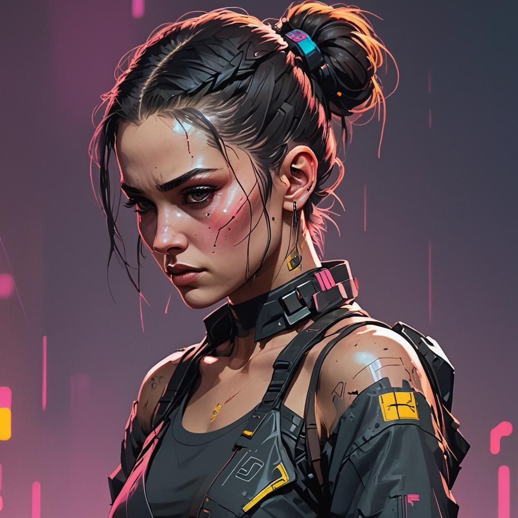 Cyberpunk Ballerina with Magnetic Flair and Neon Glow