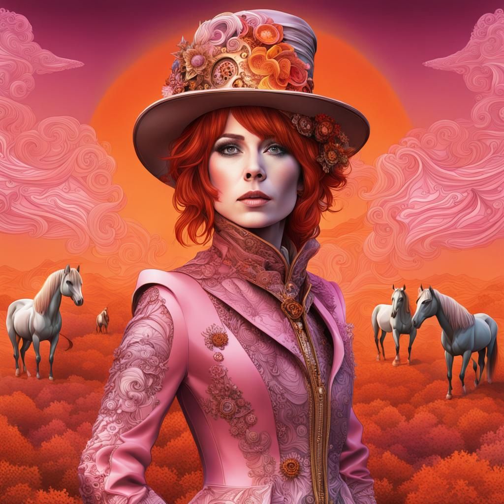 Steampunk Fairy Portrait with Abstract Elements