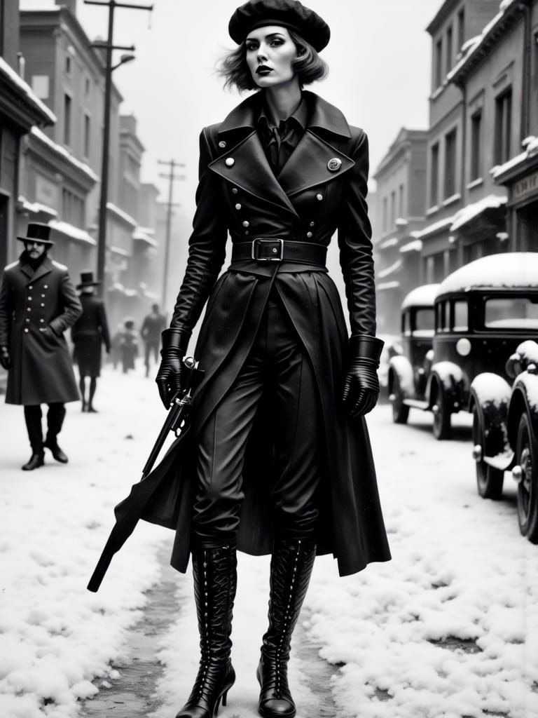 Elegant Woman in Smoky Noir Style