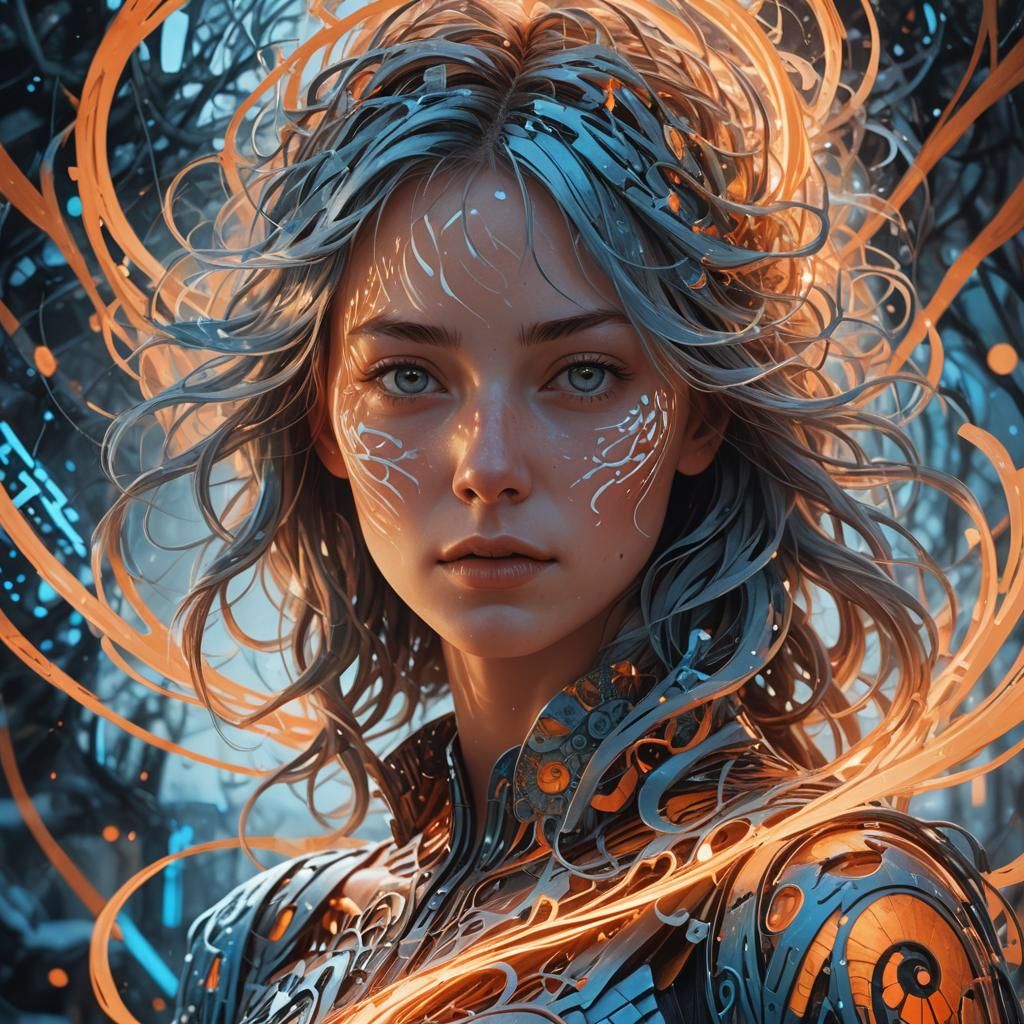 Radiant Light Figure in Hyper-Realistic Digital Art