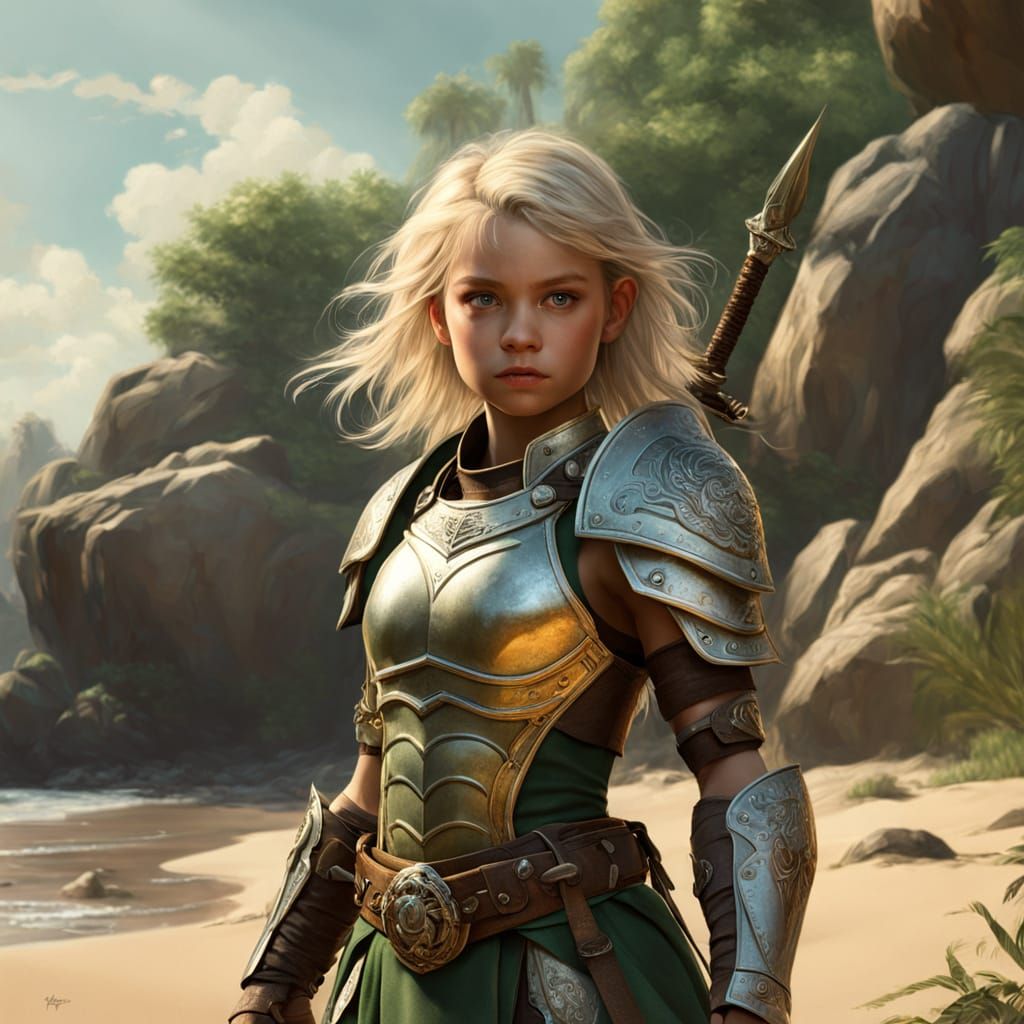 Ethereal Warrior Maiden in Fantasy Armor