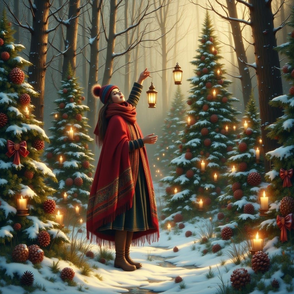 Steampunk Nordic Christmas Celebration in Golden Light