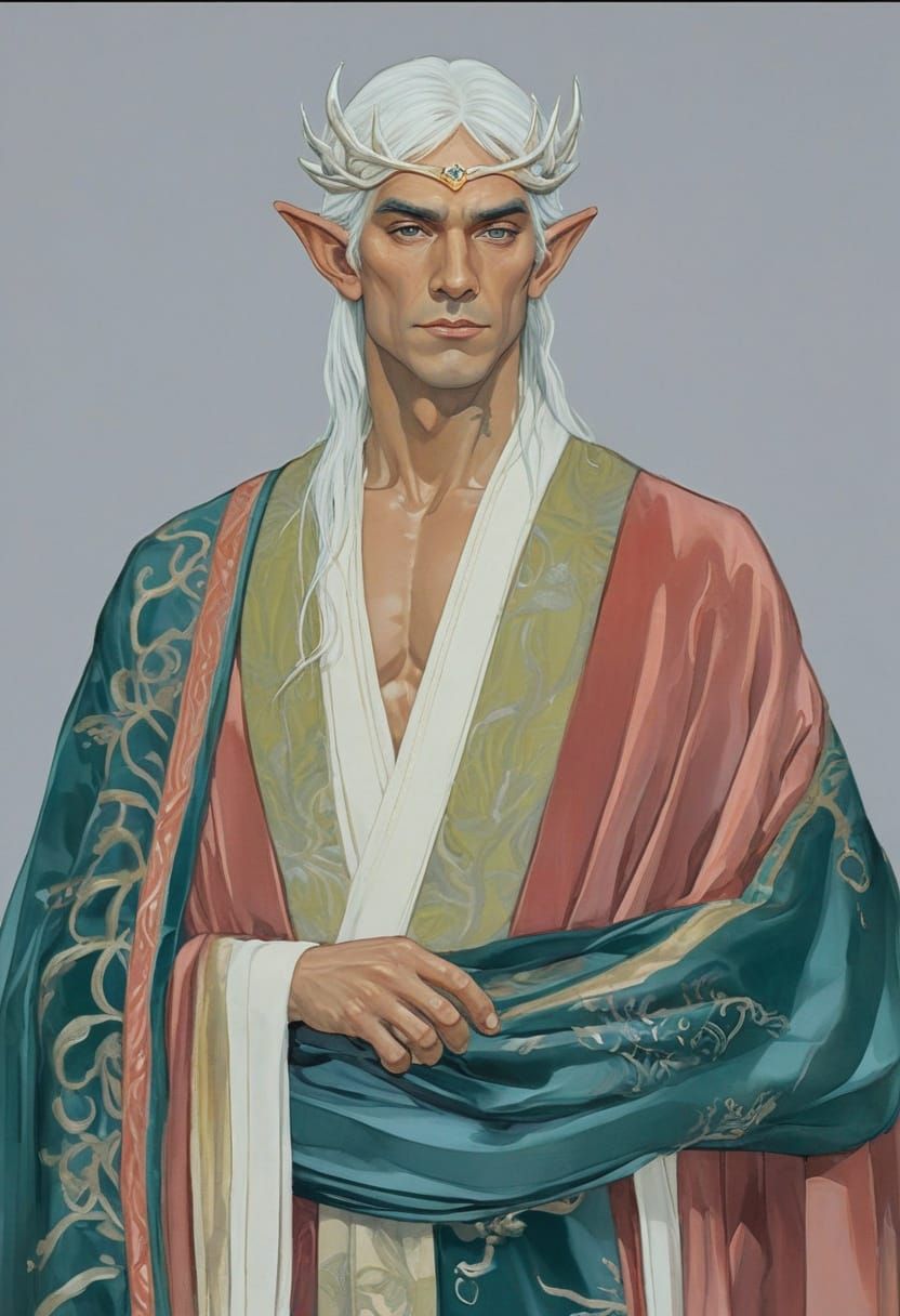 Ethereal Elf King in Regal Robes