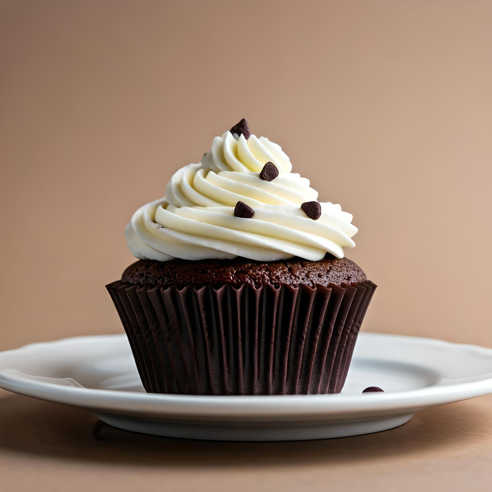 Delicious Chocolate Cupcake with Creamy White Icing