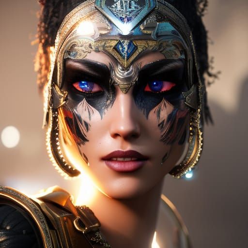 Beautiful Pirate Woman Portrait in Digital Art Style