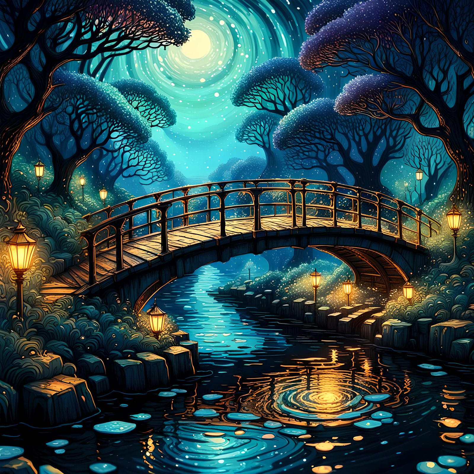 Platinum Dreamscape Bridge with Bokeh