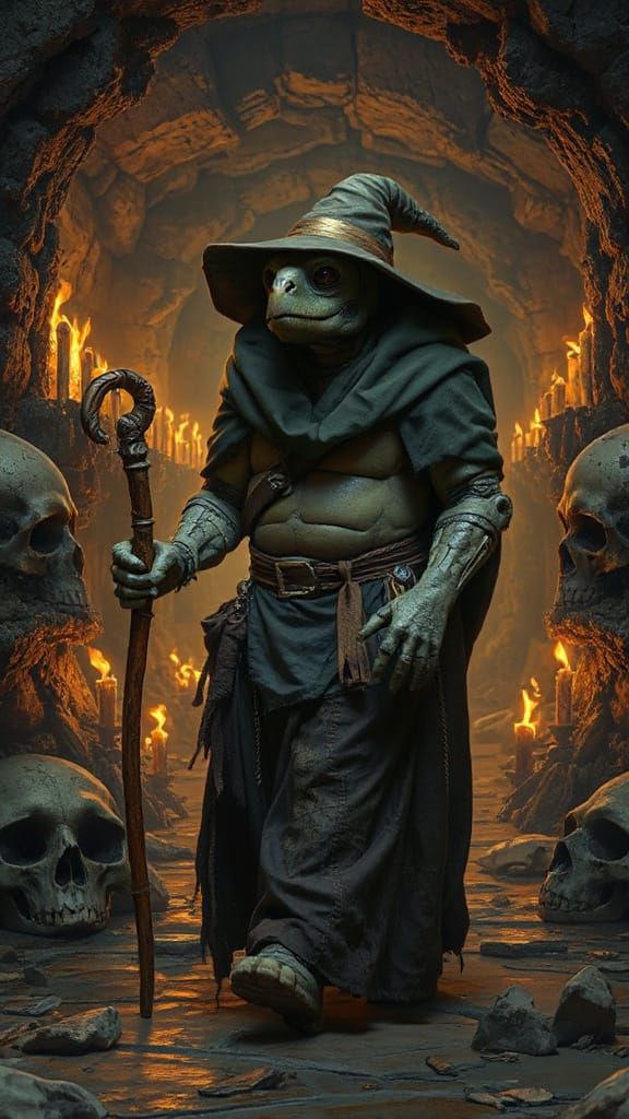 Mechanical Turtle Walks Cybertronic Catacombs