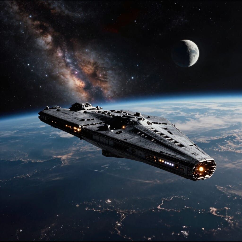 Mysterious Starship Approaches Earth-Like Planet