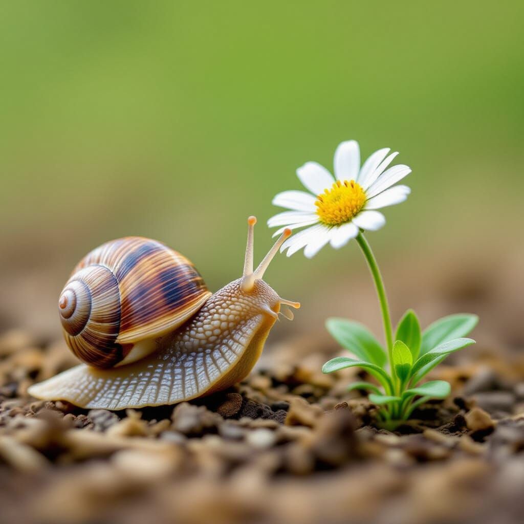 Snail's Floral Investigation: A Curious Encounter
