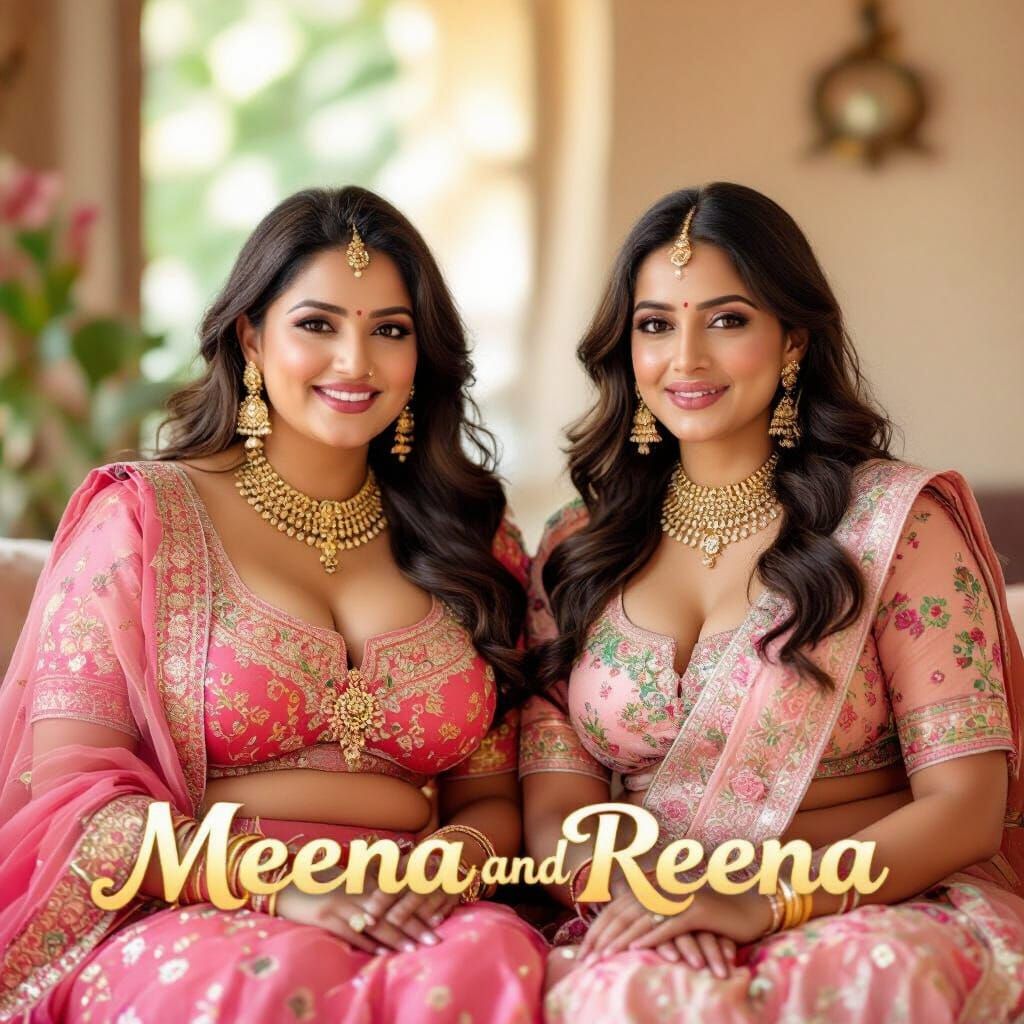 Indian Ladies in Traditional Dress, Raja Ravi Varma Style