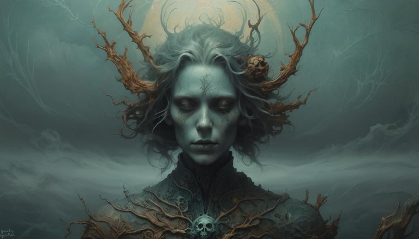 Dystopian Soul Collector Portrait in Photorealistic Style