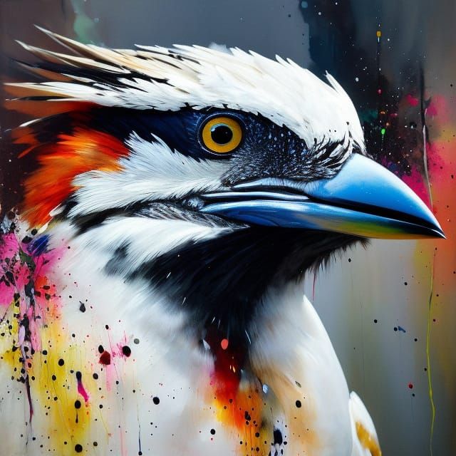 Kookaburra in Colour Splash Art Style