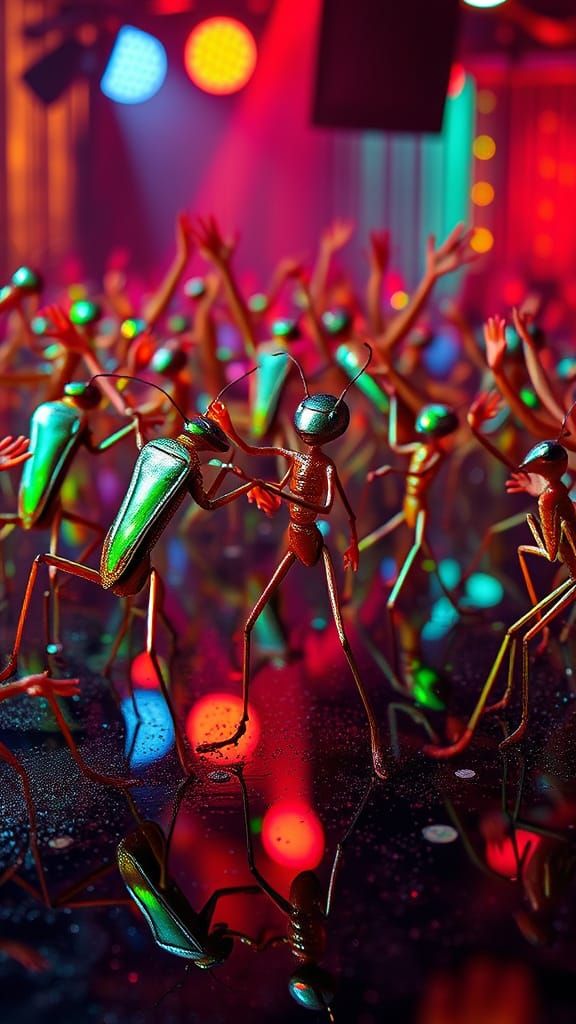 Stick Insects Groove to Disco Vibe at Surreal Club
