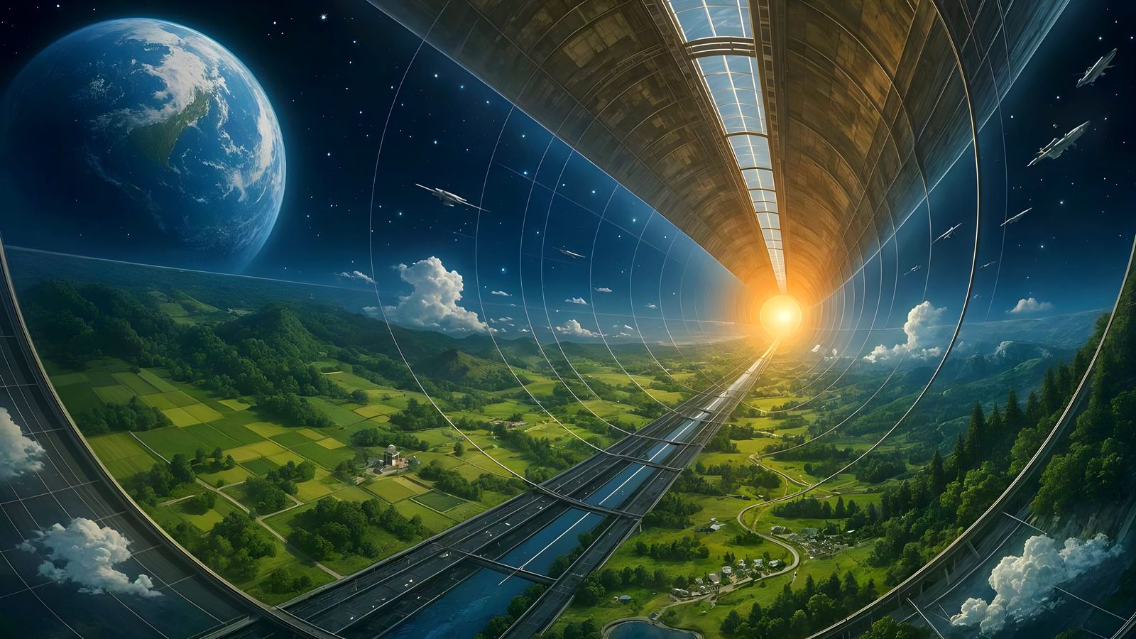 O'Neill Cylinder Interior Habitat Concept