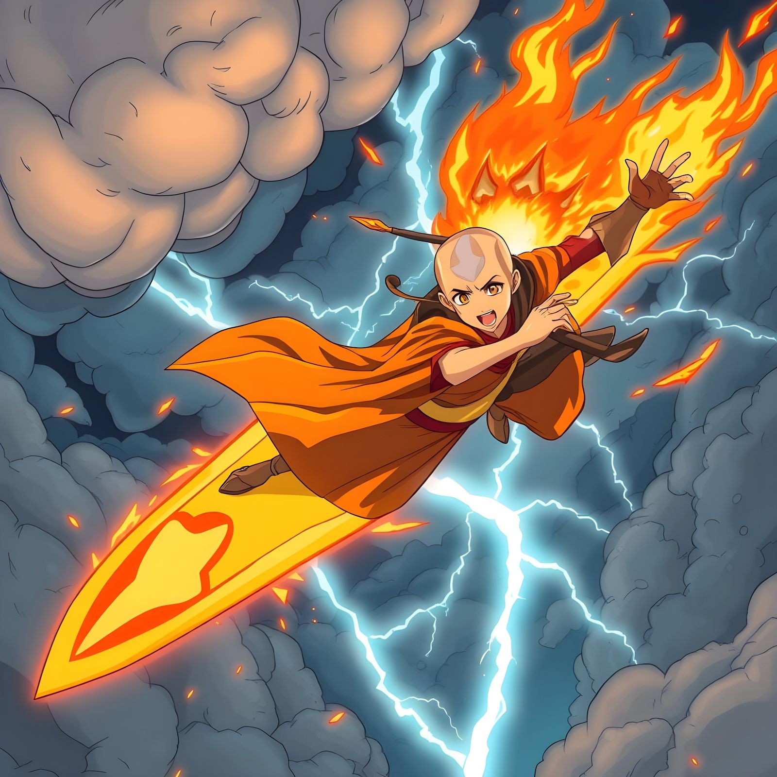 Avatar Aang Battles Fire Lord Ozai in Epic Anime Showdown
