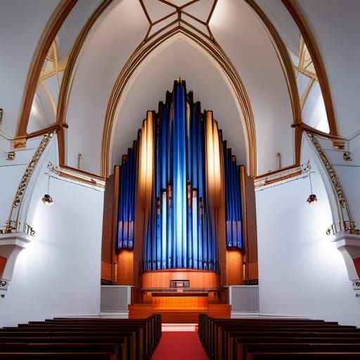 Art Deco Church Organ with Dynamic Lighting
