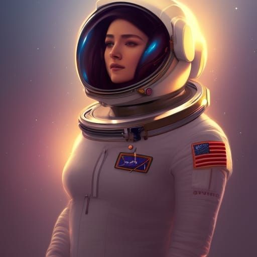 Astronaut Portrait in Hyperdetailed Art Style
