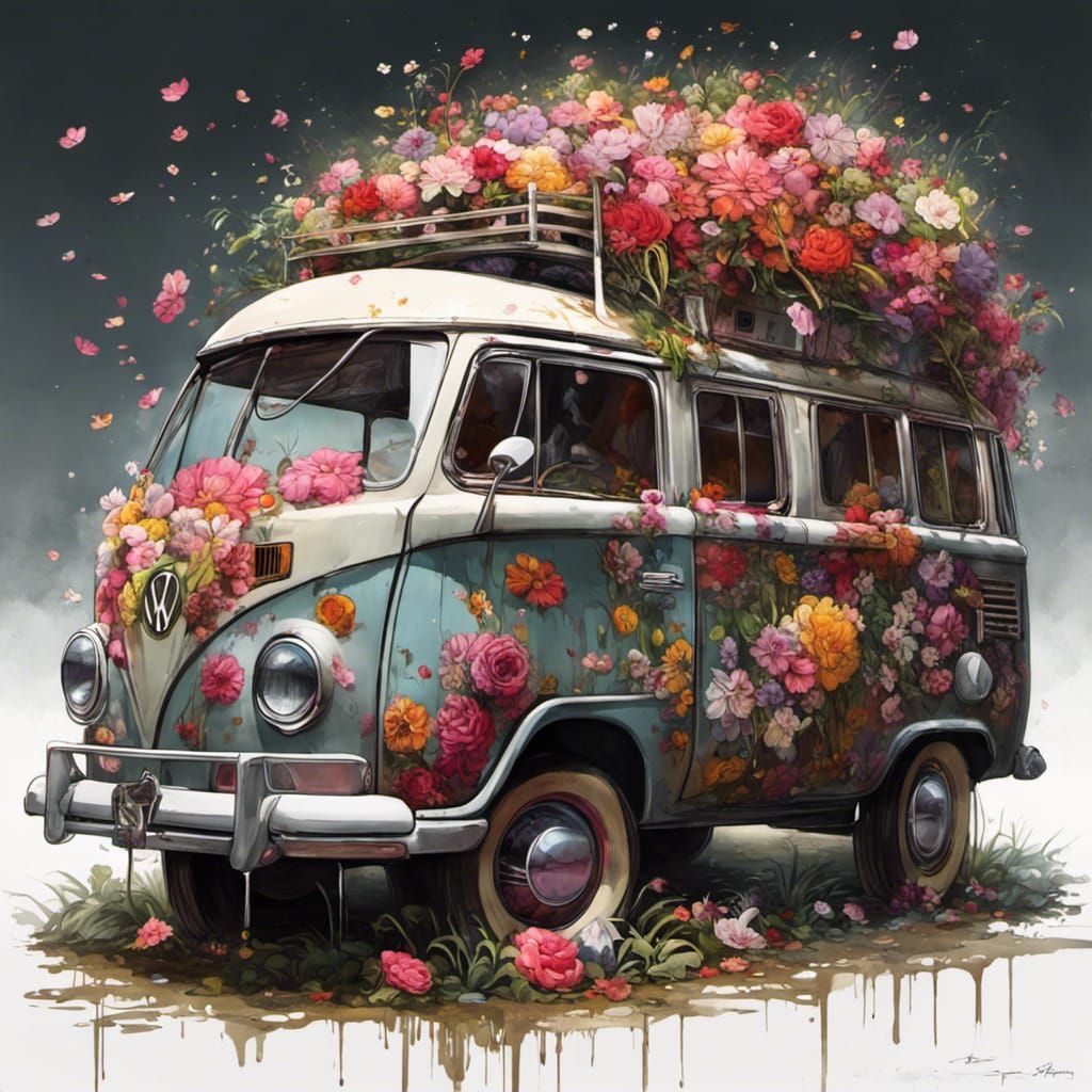Floral Van: A Fusion of Graffiti and Thai Art