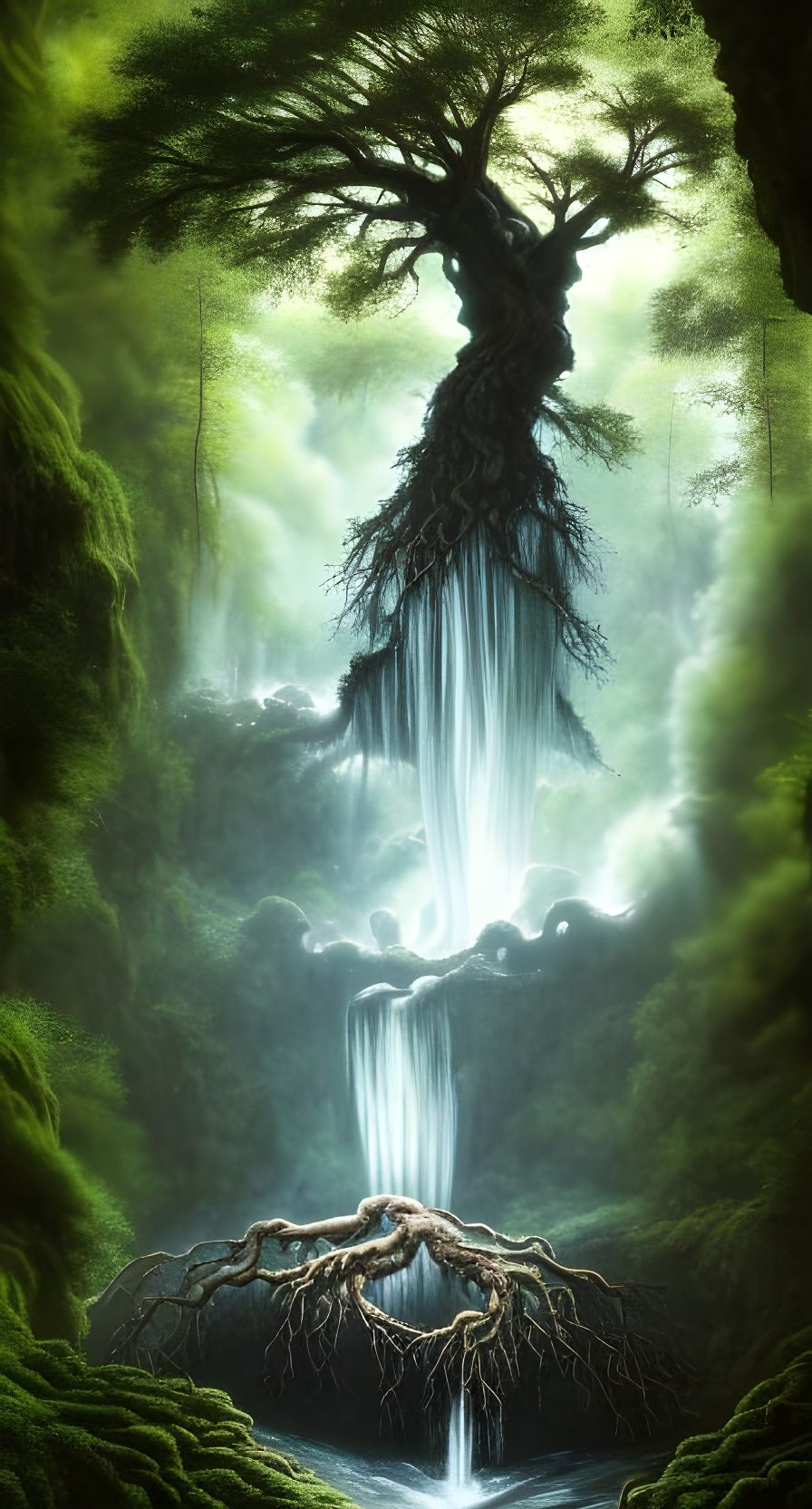 Fantastical Waterfall Tree