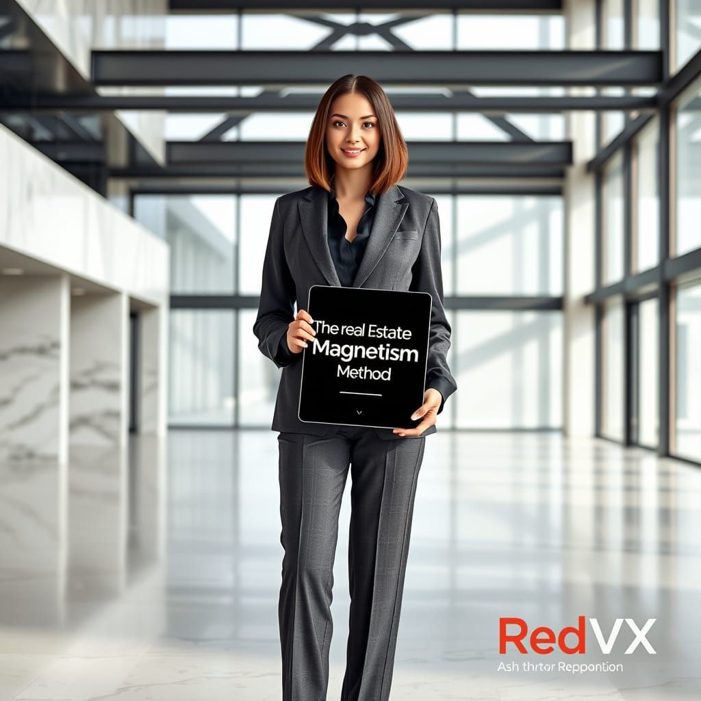 Elegant Real Estate Professional in Modern Architecture