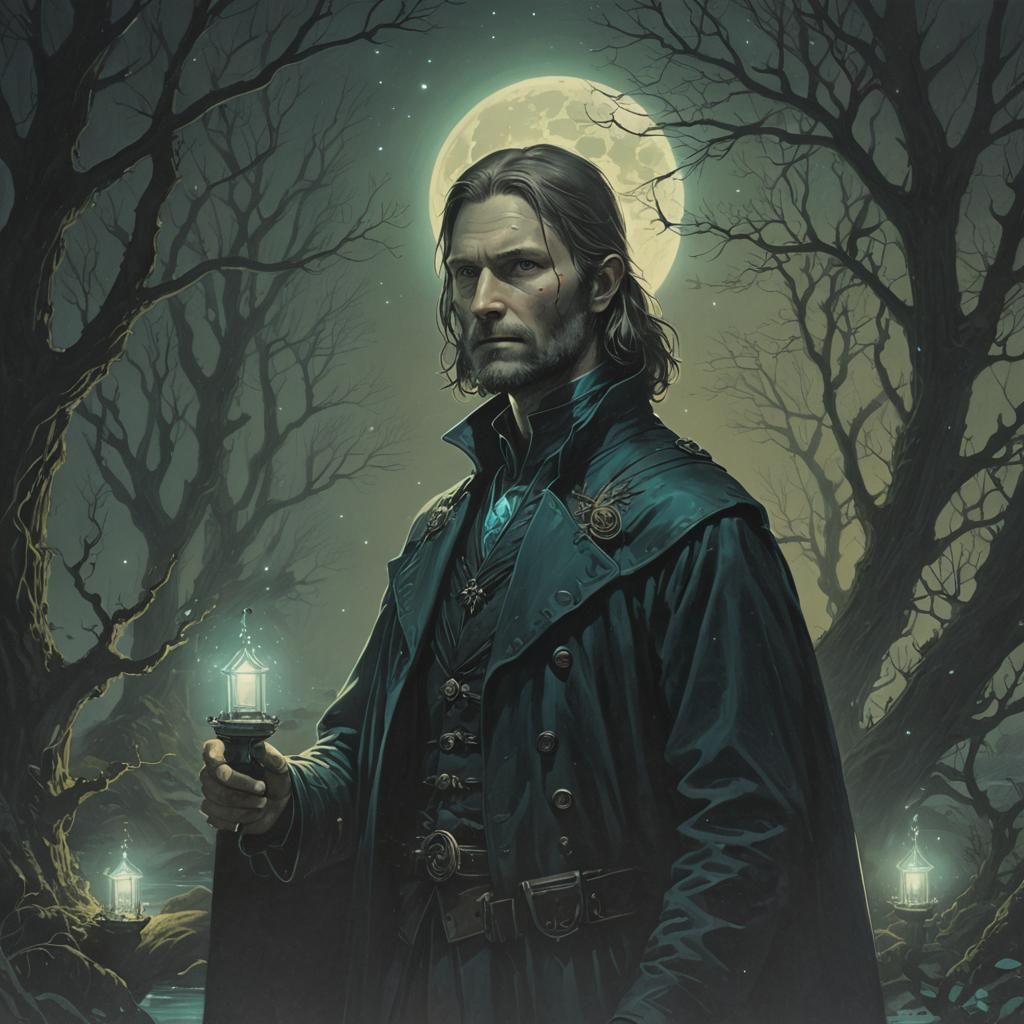 Magical Cyan Bioluminescent Landscape