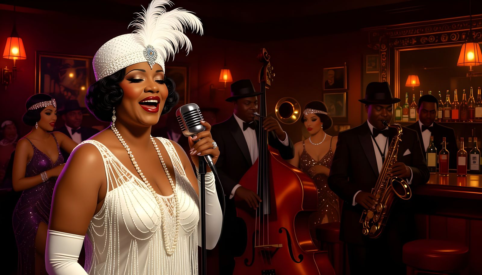 Bessie Smith Sings Jazz in 1920s Speakeasy