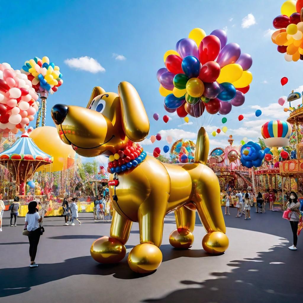 Balloon Dog Sculpture in Dreamy Vintage Style