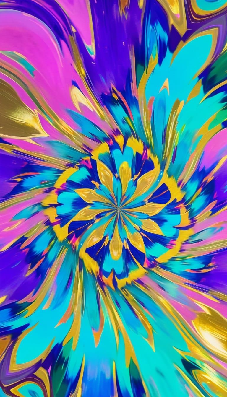 Abstract Kaleidoscope in Fauvist Style