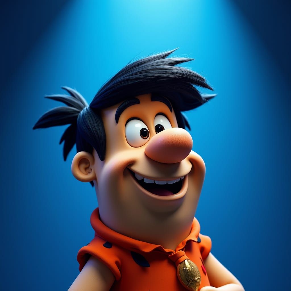 Anthropomorphic Fred Flinstone in Cinematic Portrait