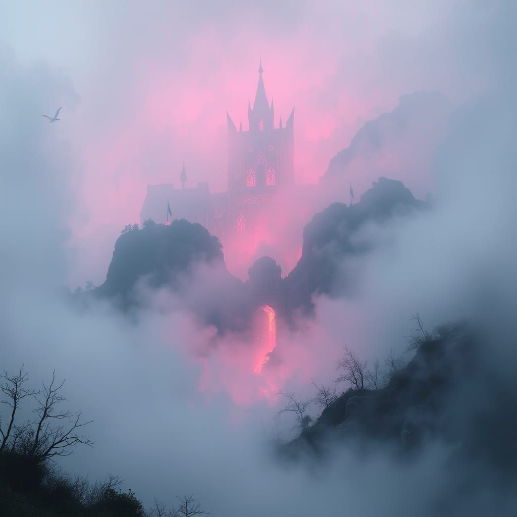 Mystical Figure in Ethereal Mist: Digital Painting