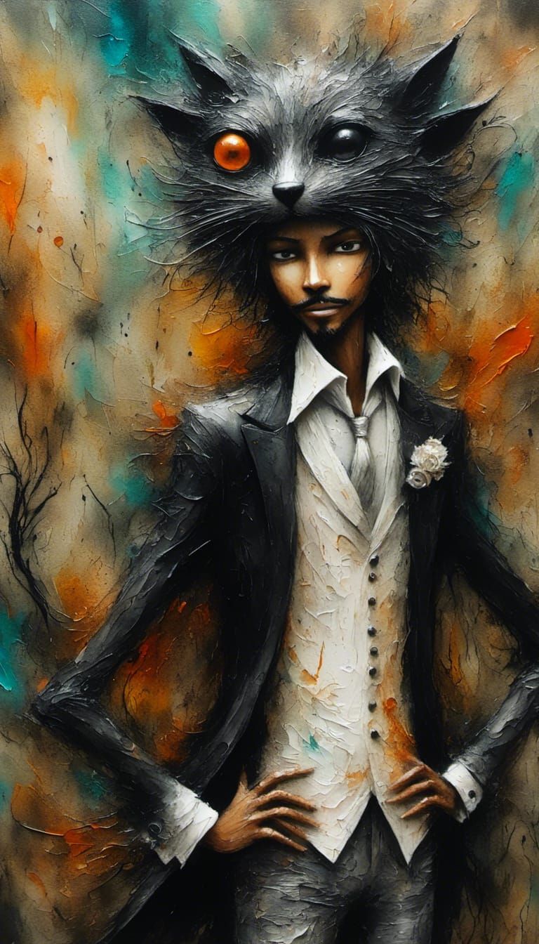 Mutt Defies Evil Creature in Surreal 3D Portrait