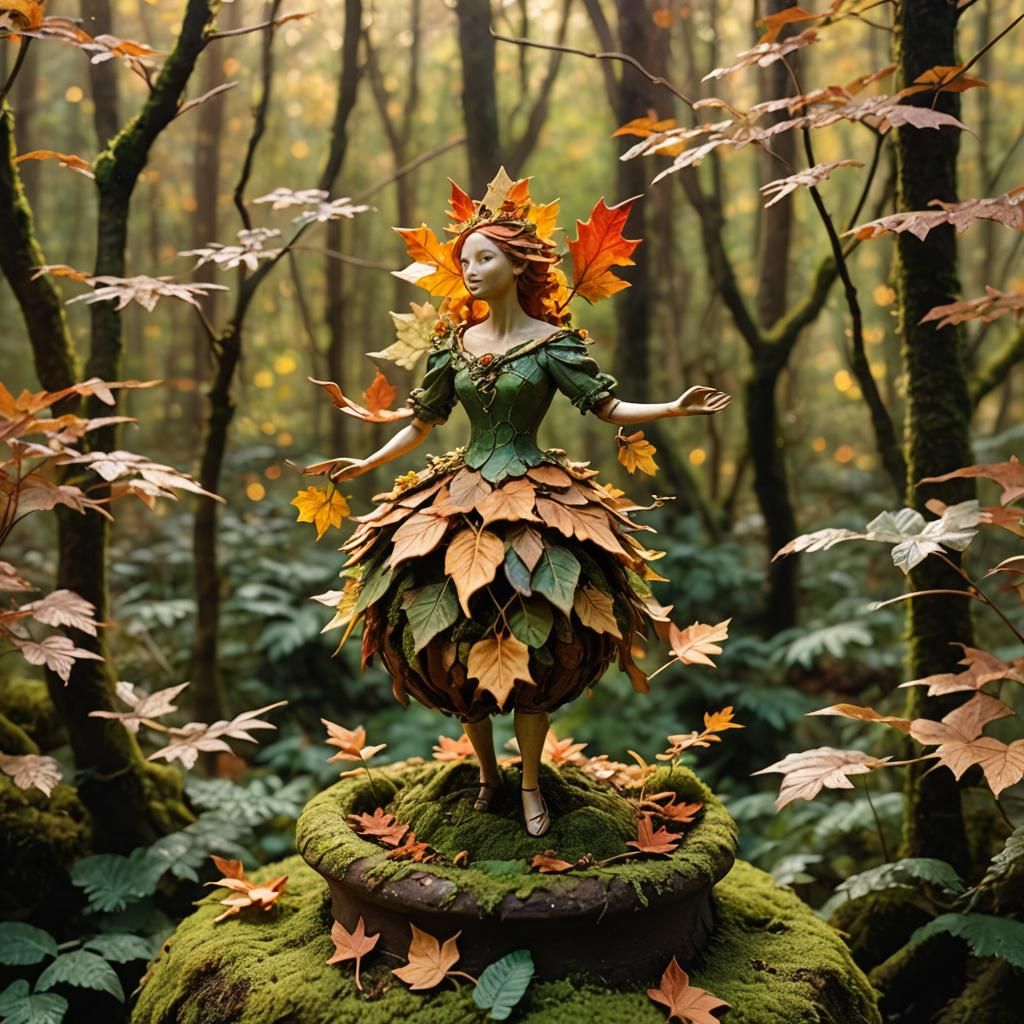 Autumn Leaf Dancer: A Miniature Forest Sculpture